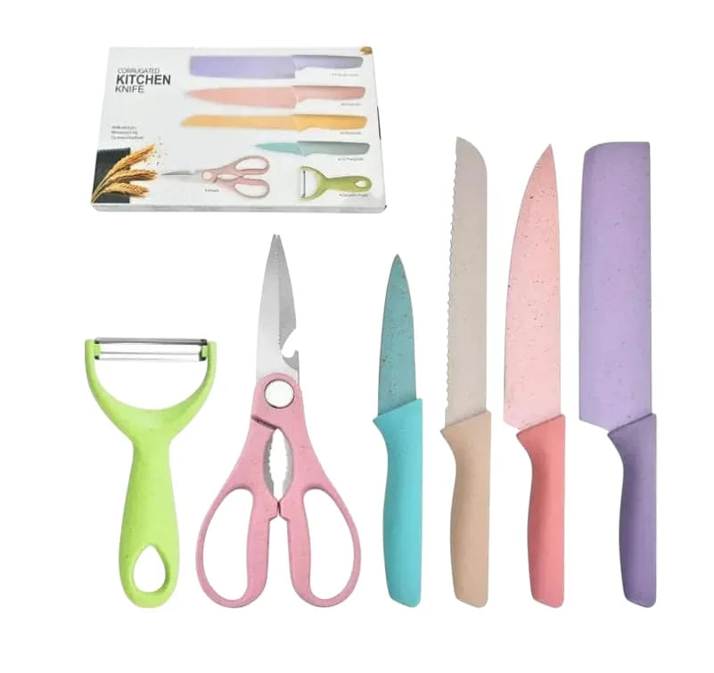Set de cuchillos de cocina antiadherentes 6 piezas