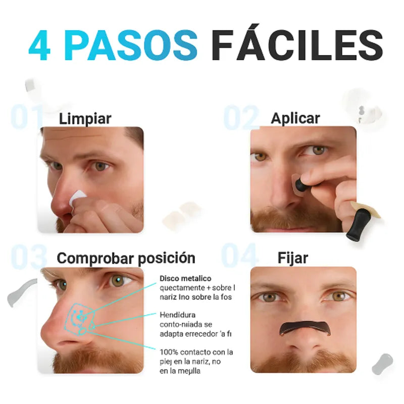 Tiras Nasales Magnéticas para Respirar Mejor