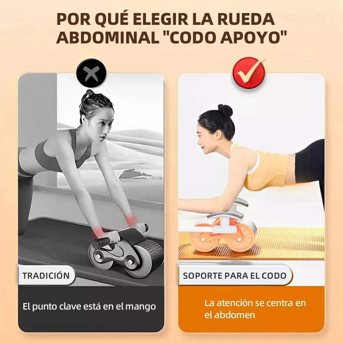 Rueda Abdominal Doble con Rebote Automático