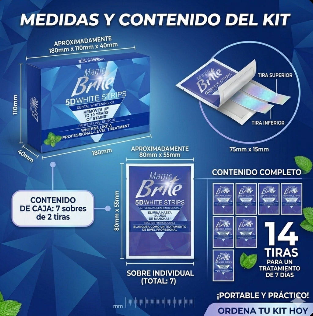 Kit de Tiras Blanqueadoras Dentales 5D