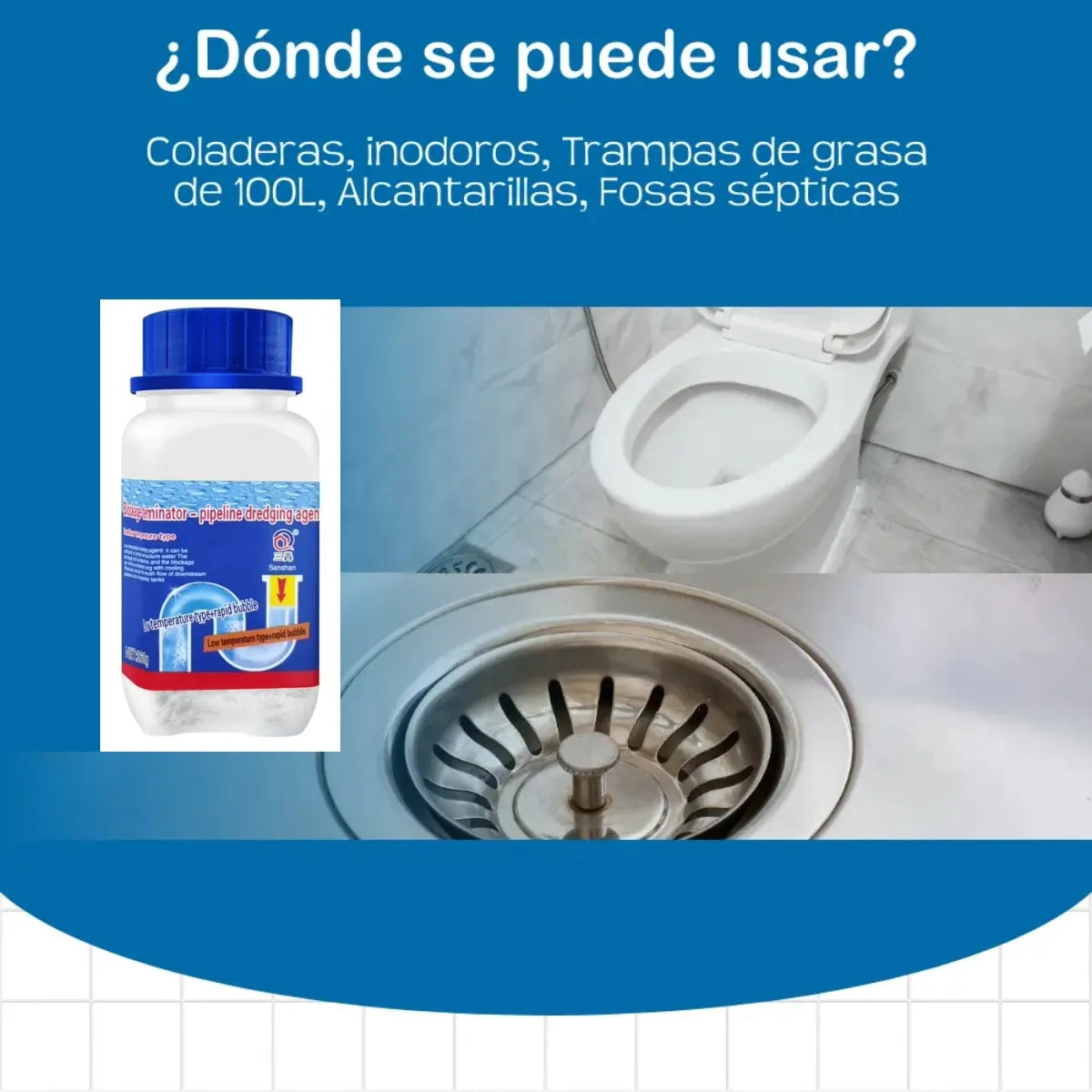 Destapador de Tuberías en Polvo con Enzimas