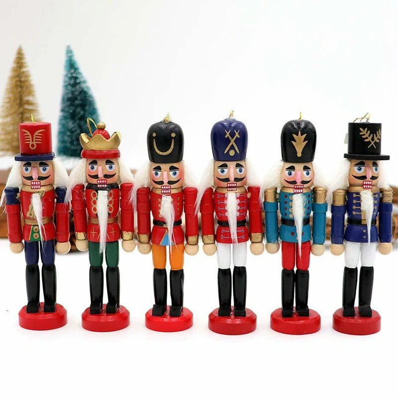 Set de 6 cascanueces navideños de madera