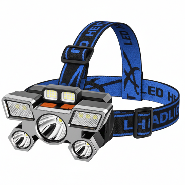 Linterna Frontal LED Recargable de Alta Potencia