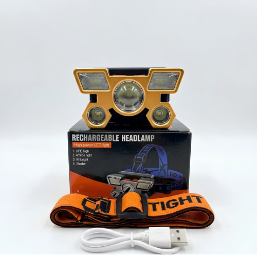 Linterna Frontal LED Recargable de Alta Potencia
