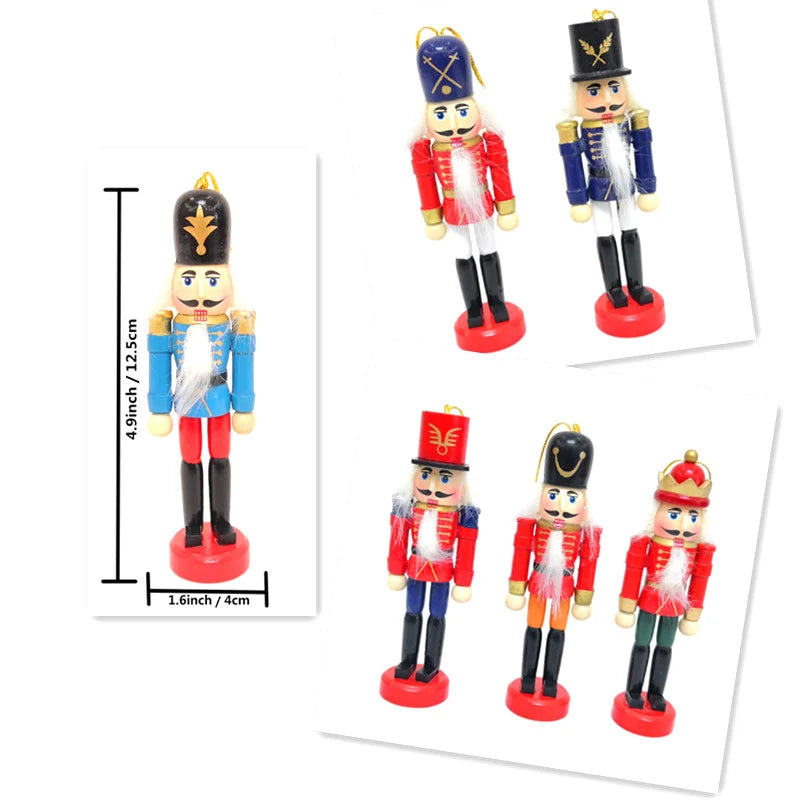 Set de 6 Cascanueces Navideños de Madera