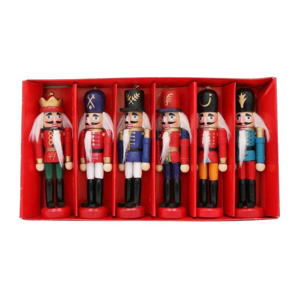 Set de 6 Cascanueces Navideños de Madera