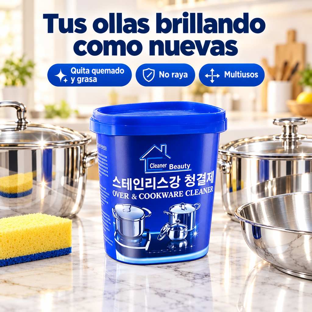Tus ollas brillando como nuevas