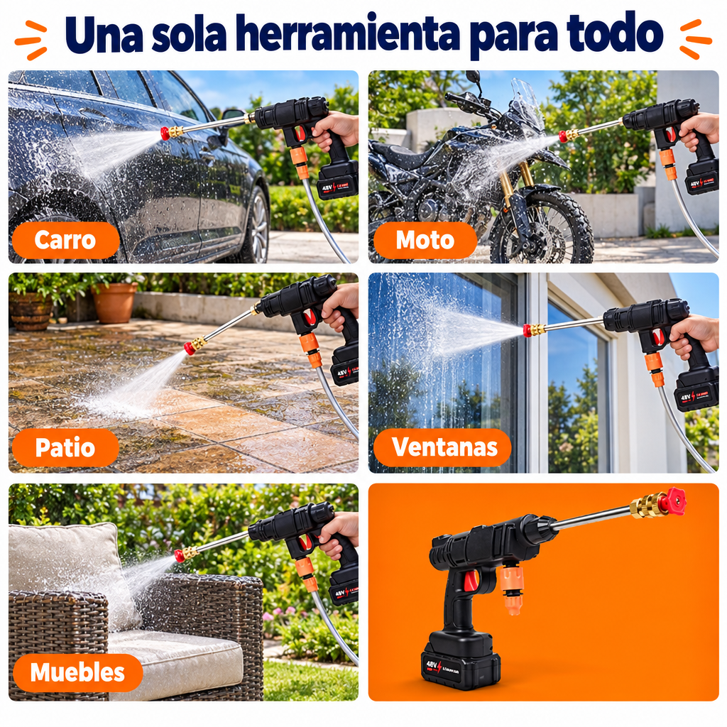 Una sola herramienta para carro, moto, patio, ventanas y muebles