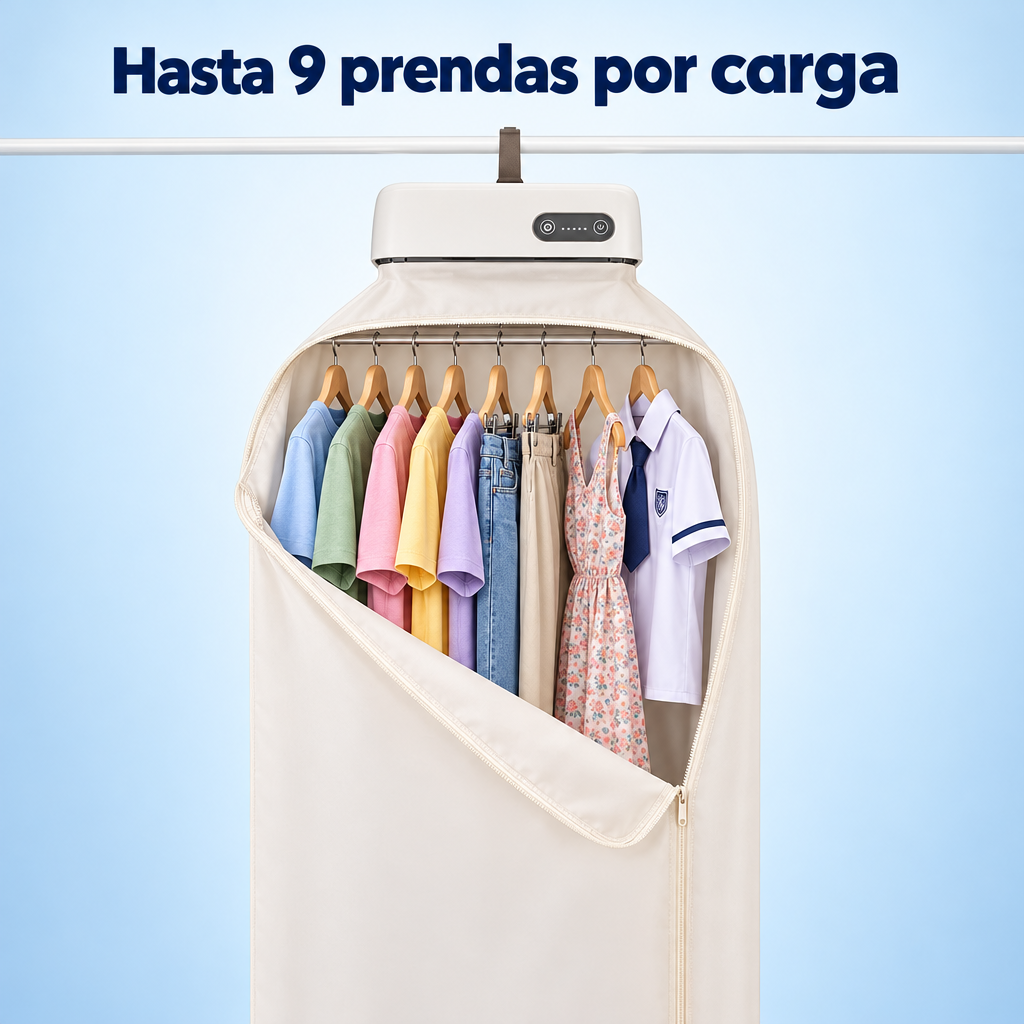 Hasta 9 prendas por carga