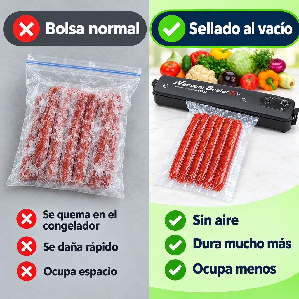 Bolsa normal vs sellado al vacío