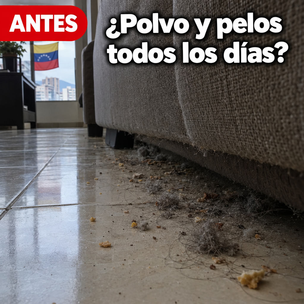 Antes: polvo y pelos todos los días