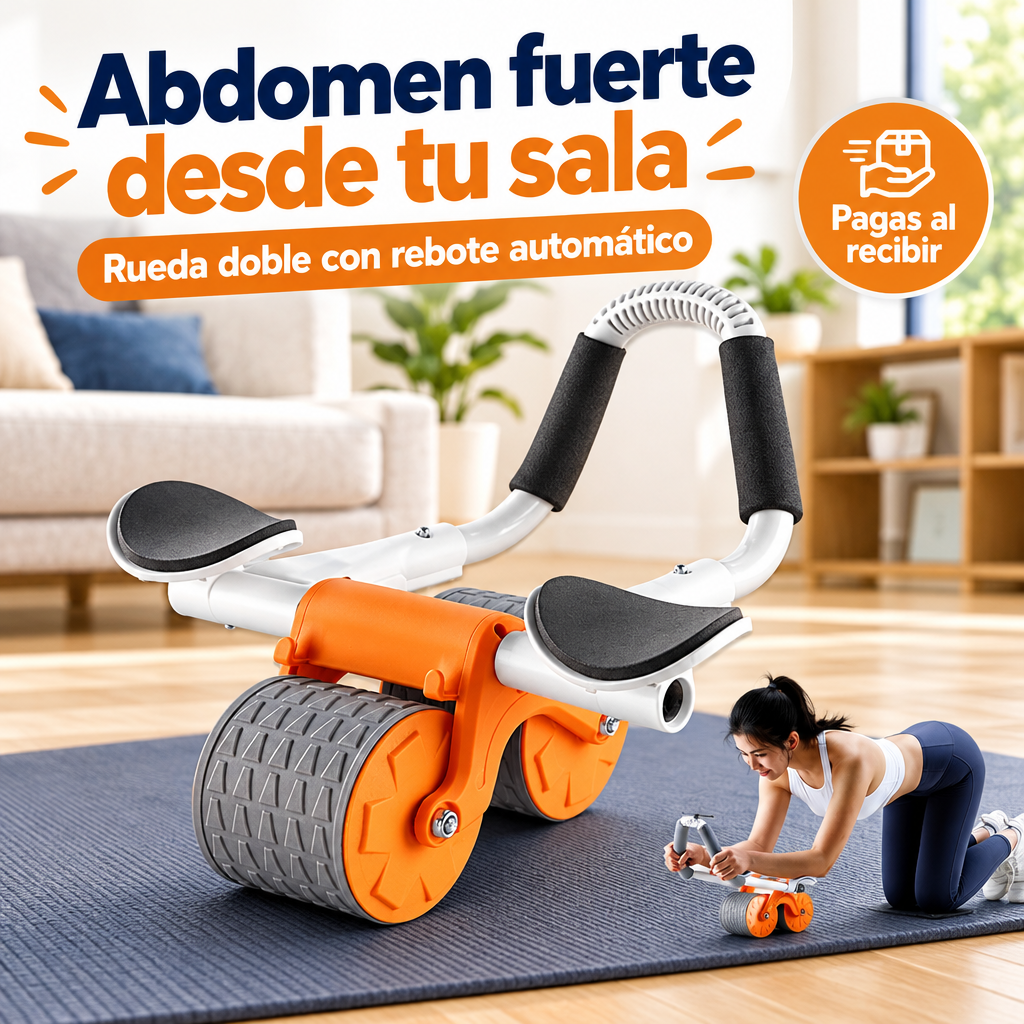 Rueda abdominal doble con rebote automático
