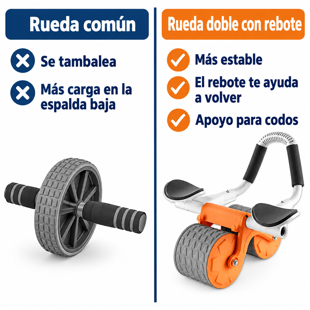 Rueda común vs rueda doble con rebote