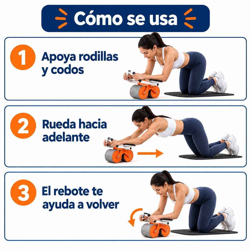 Cómo se usa la rueda abdominal en 3 pasos