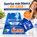 Tiras blanqueadoras dentales 5D: sonrisa más blanca en casa