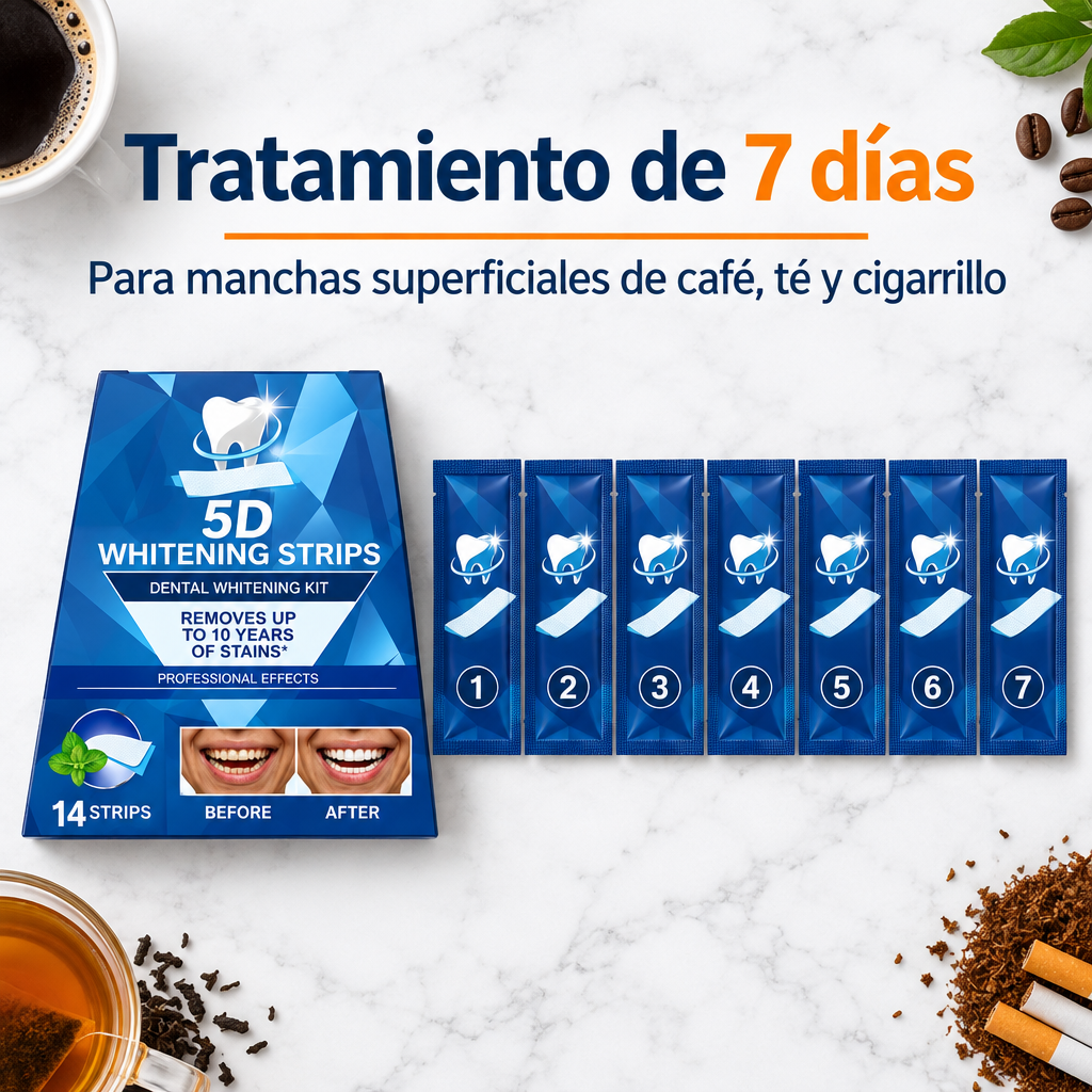 Tratamiento de 7 días con tiras blanqueadoras