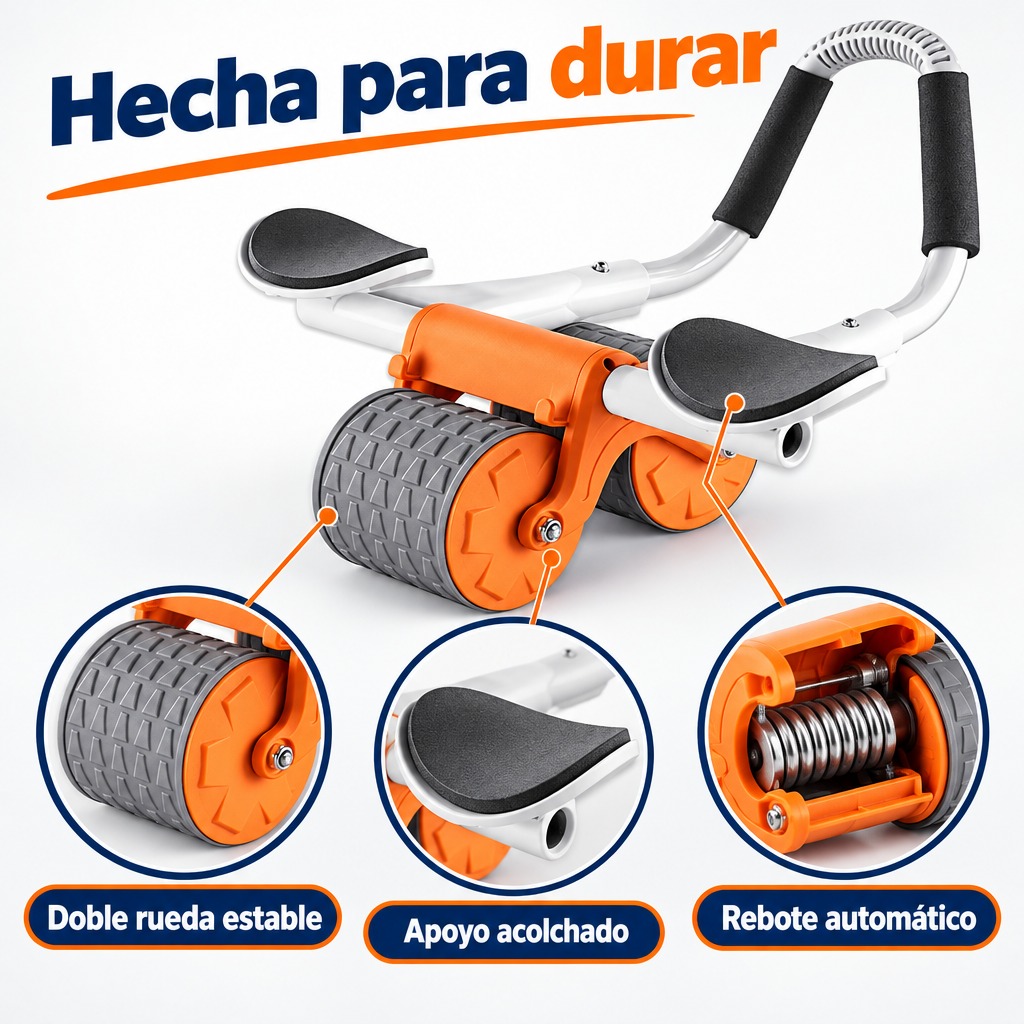 Detalles: doble rueda, apoyo acolchado y rebote