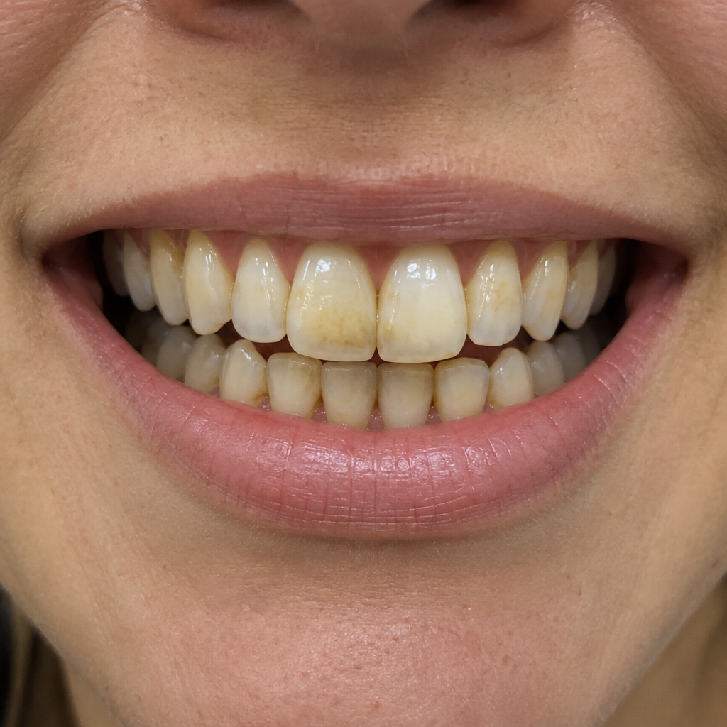 Antes: dientes con manchas superficiales