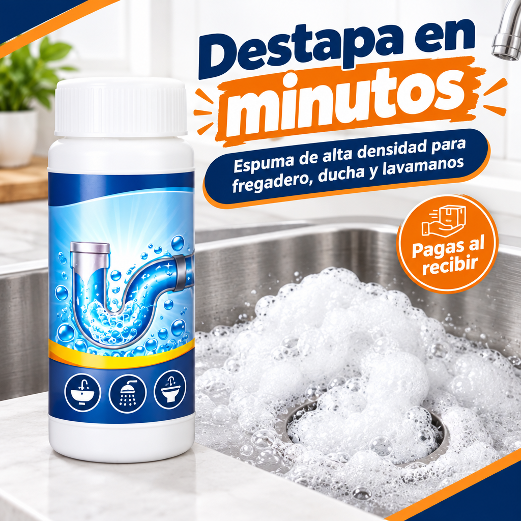 Destapador de cañerías en espuma: destapa en minutos