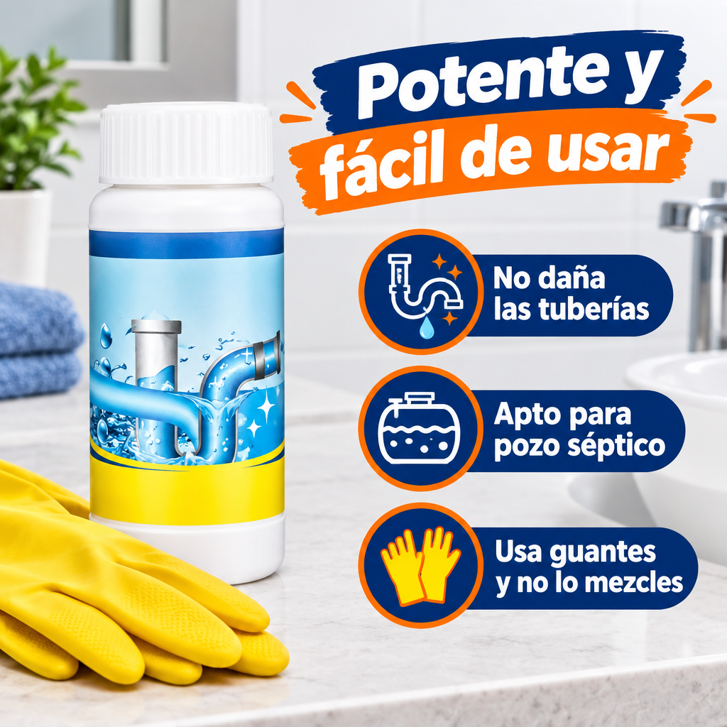 No daña las tuberías y es apto para pozo séptico