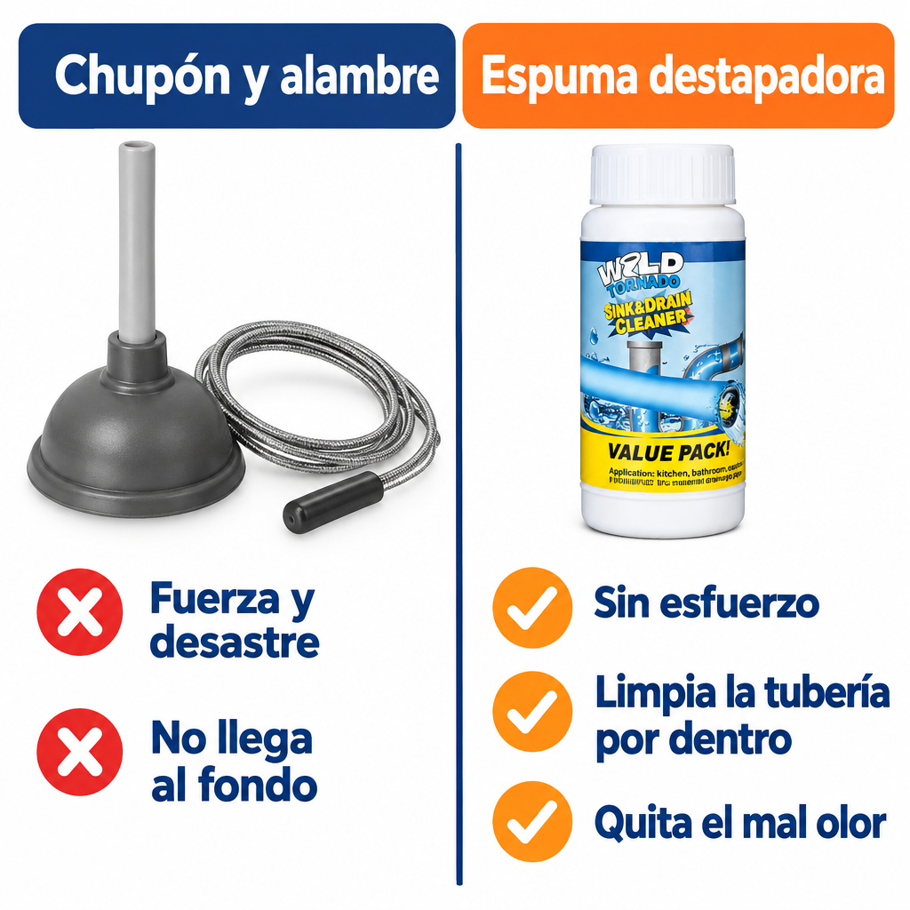 Chupón y alambre vs espuma destapadora