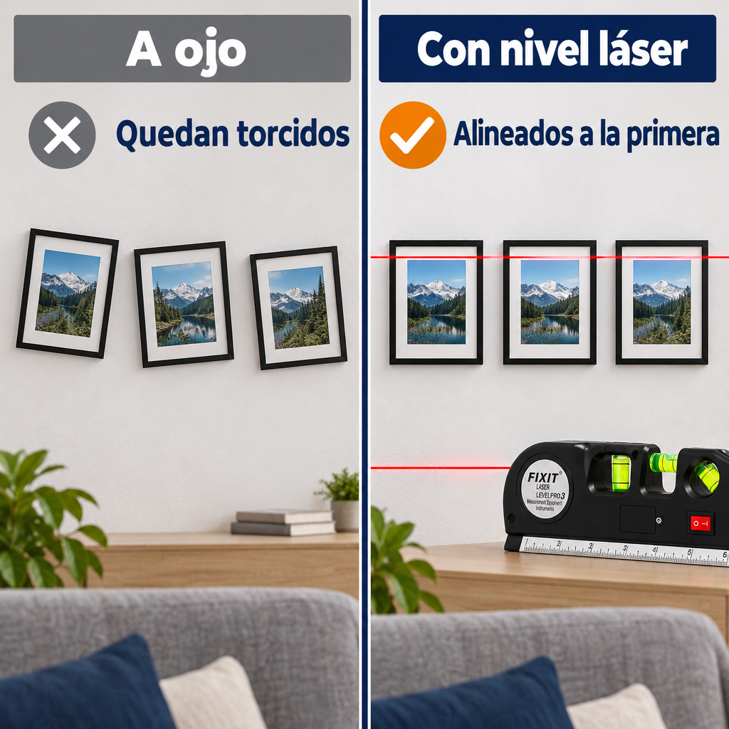 A ojo vs con nivel láser