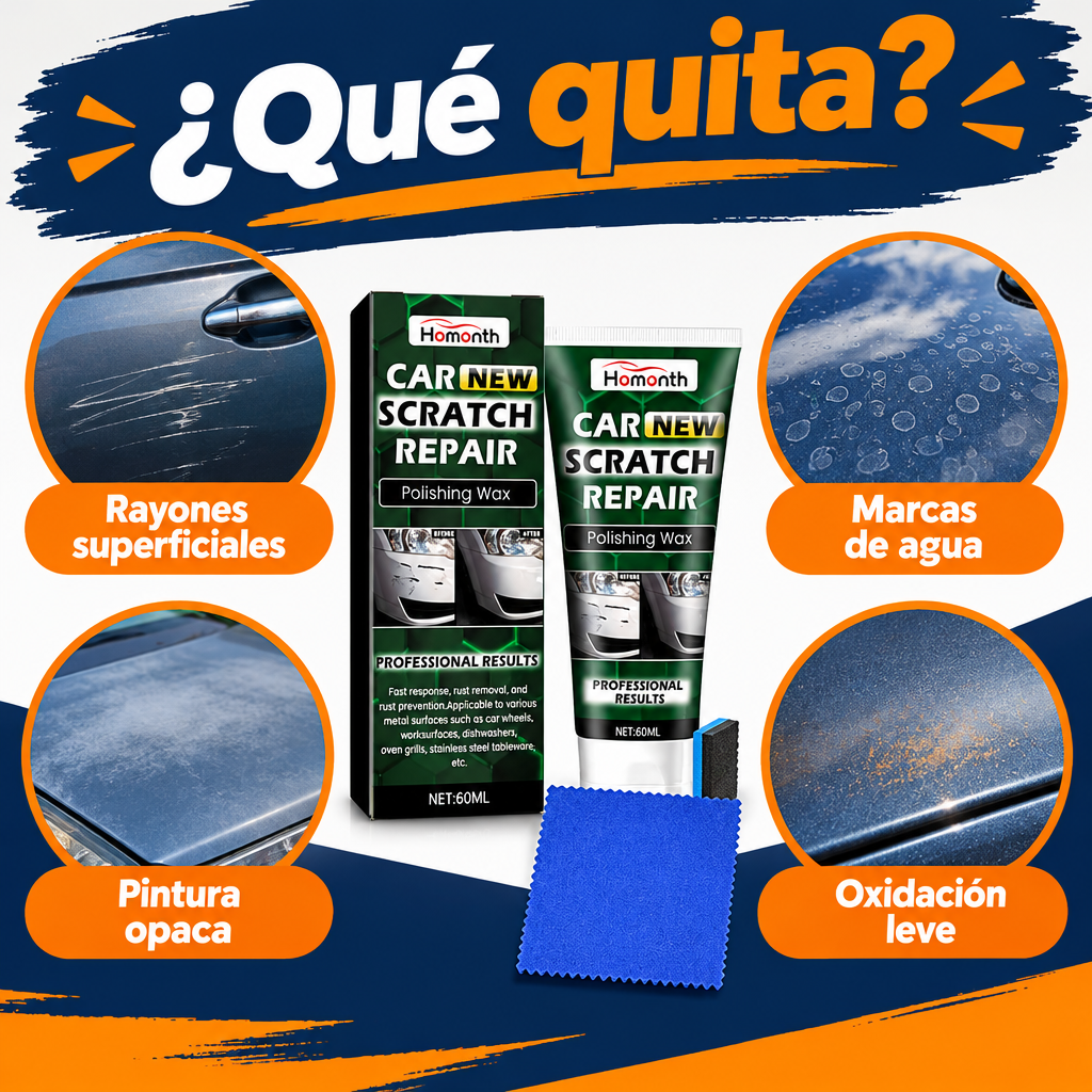 Quita rayones superficiales, marcas de agua y opacidad