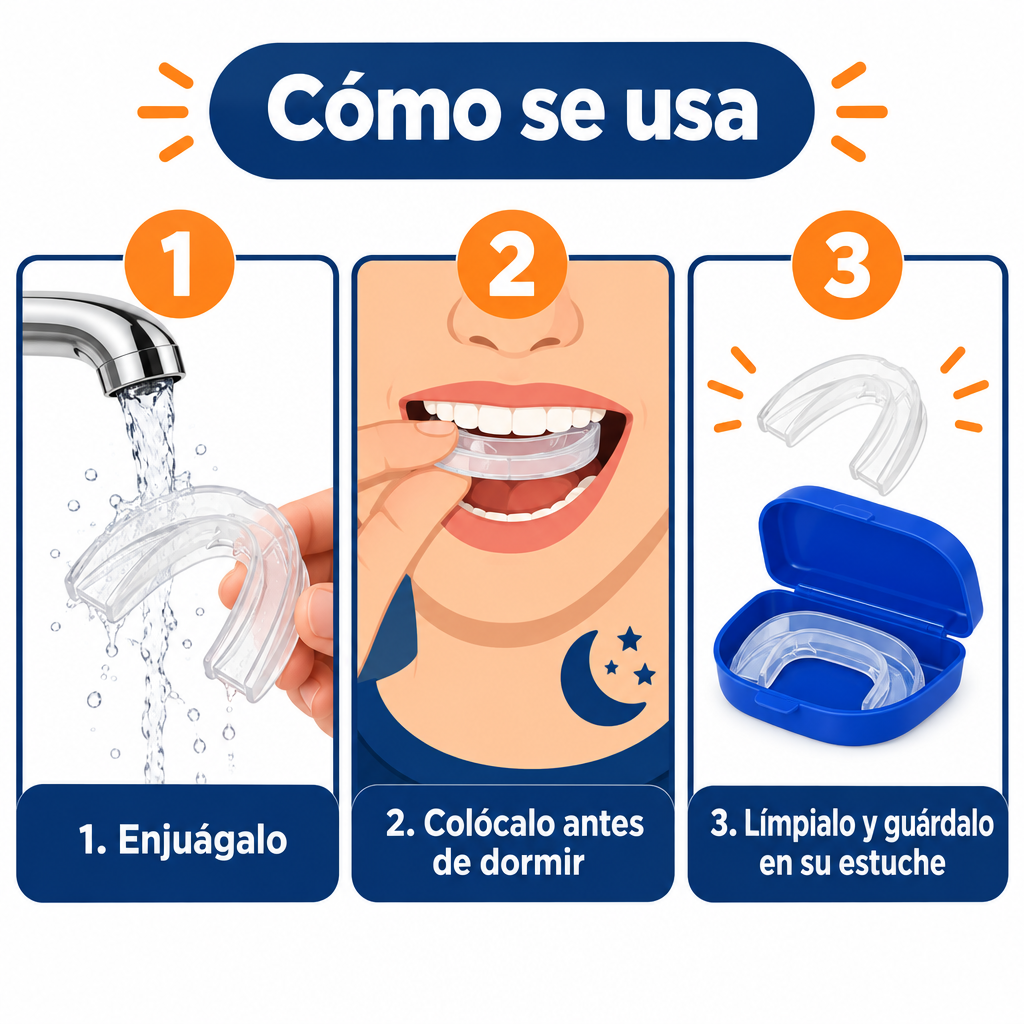 Cómo usar el protector bucal