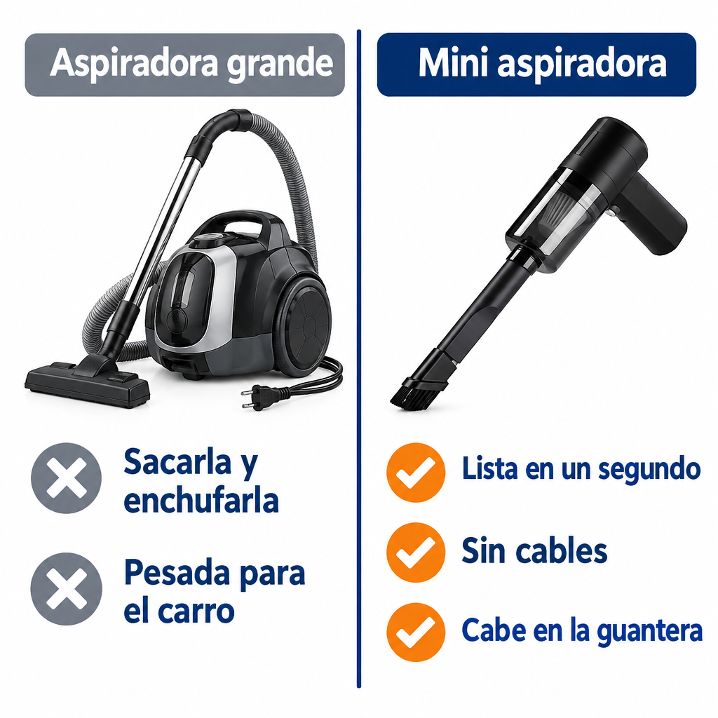 Aspiradora grande vs mini aspiradora