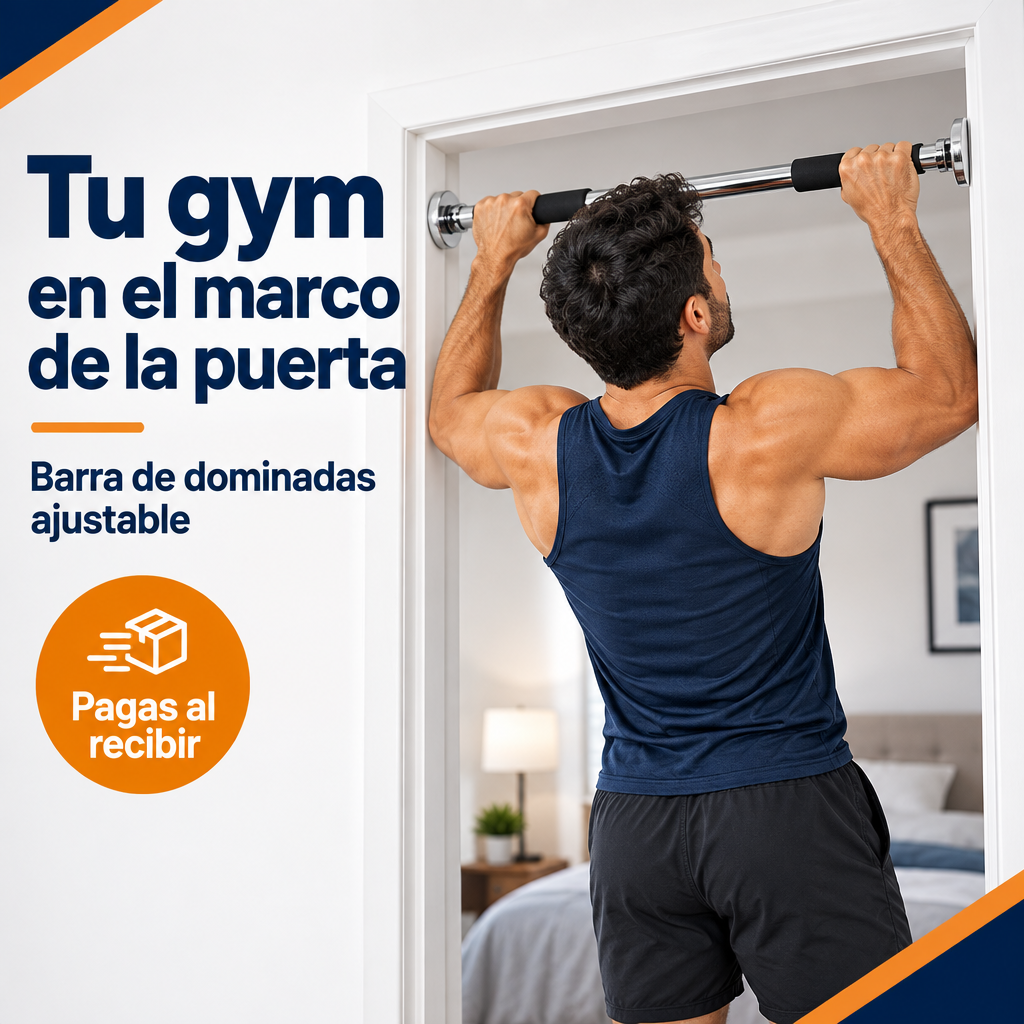 Barra de dominadas ajustable para puerta