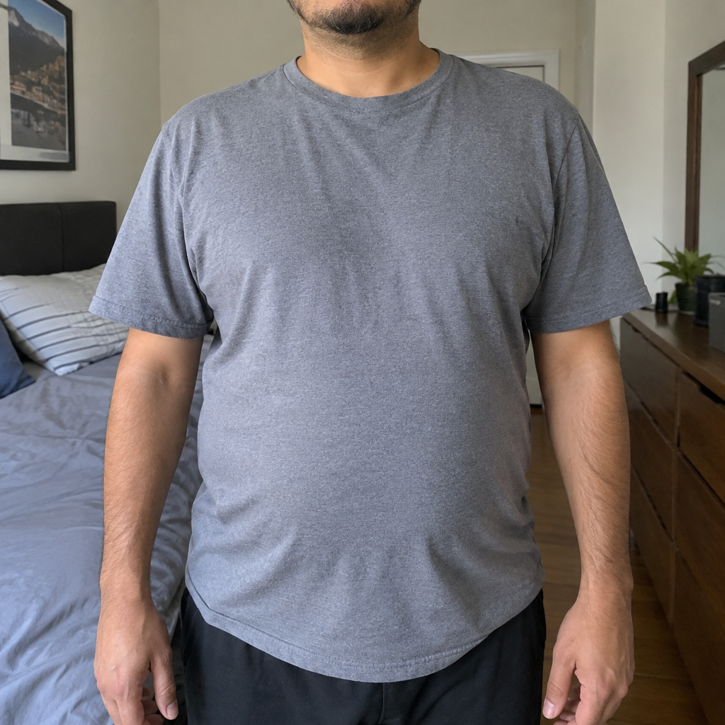 Antes: sin camiseta de compresión