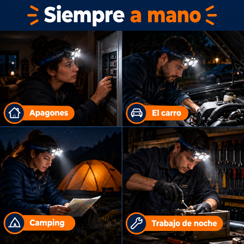 Para apagones, el carro, camping y trabajo de noche