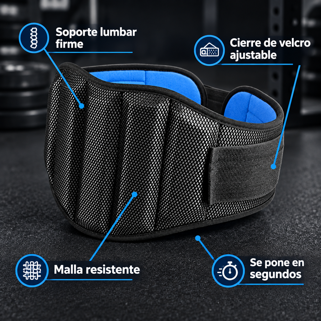 Soporte lumbar y cierre de velcro