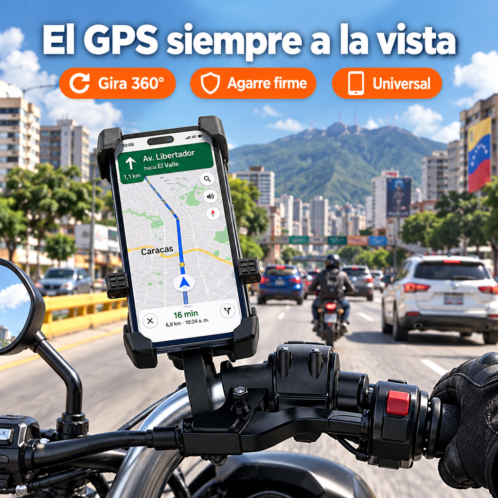 Soporte de teléfono para moto giratorio 360°