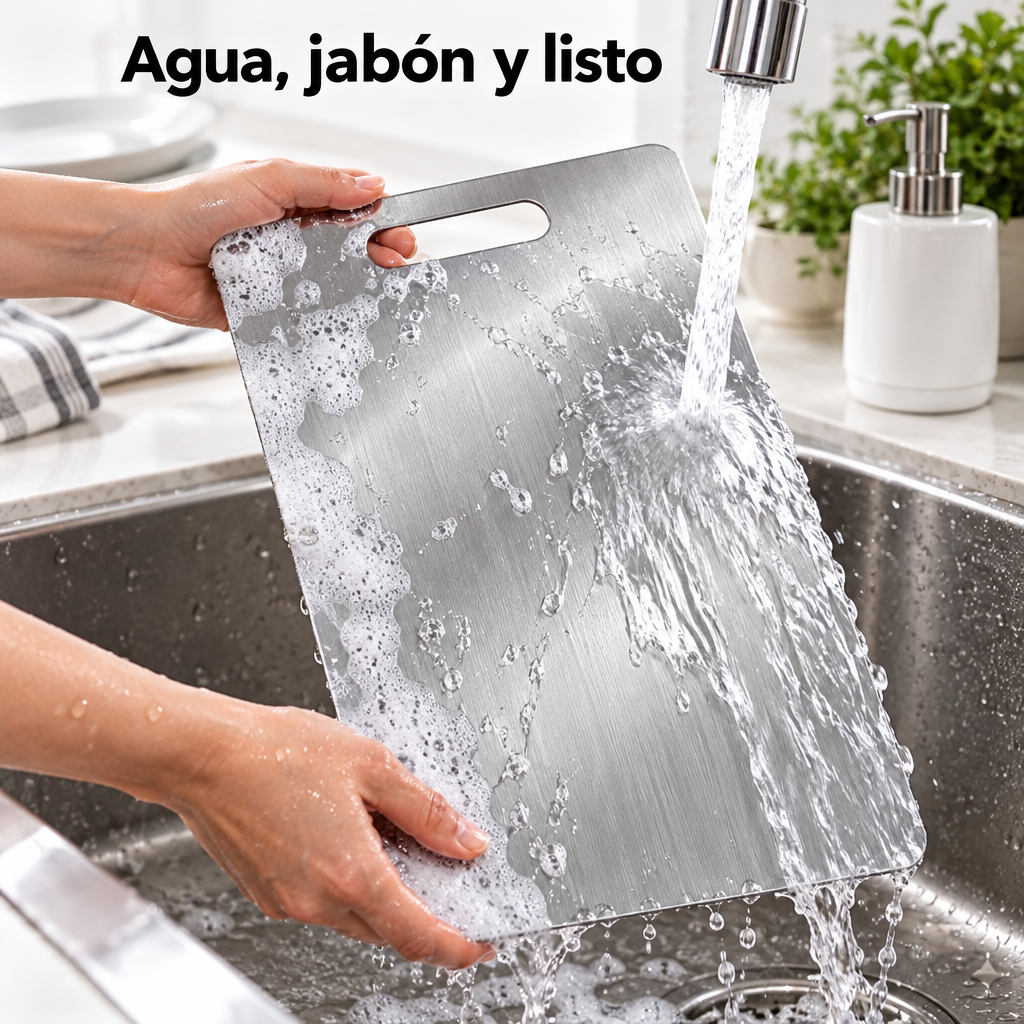 Se lava con agua y jabón