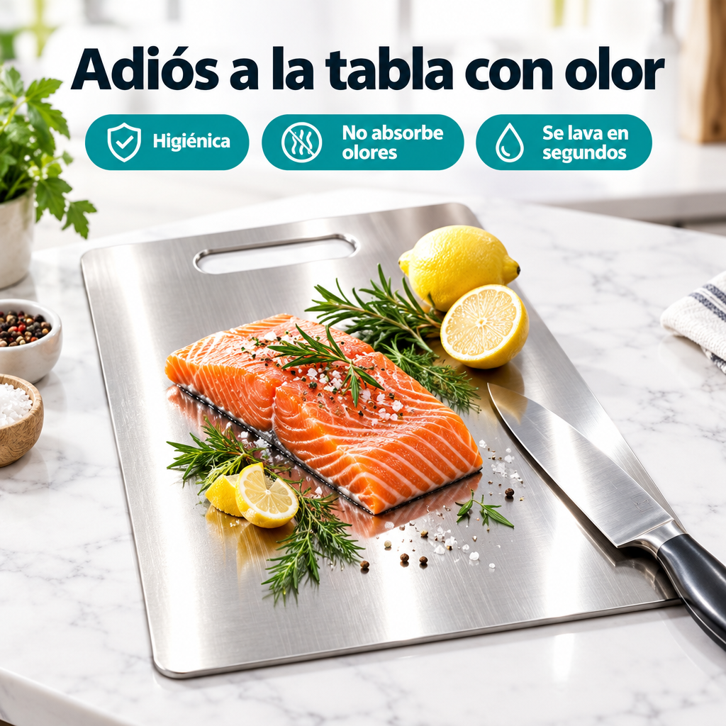 Tabla de picar de acero inoxidable y titanio