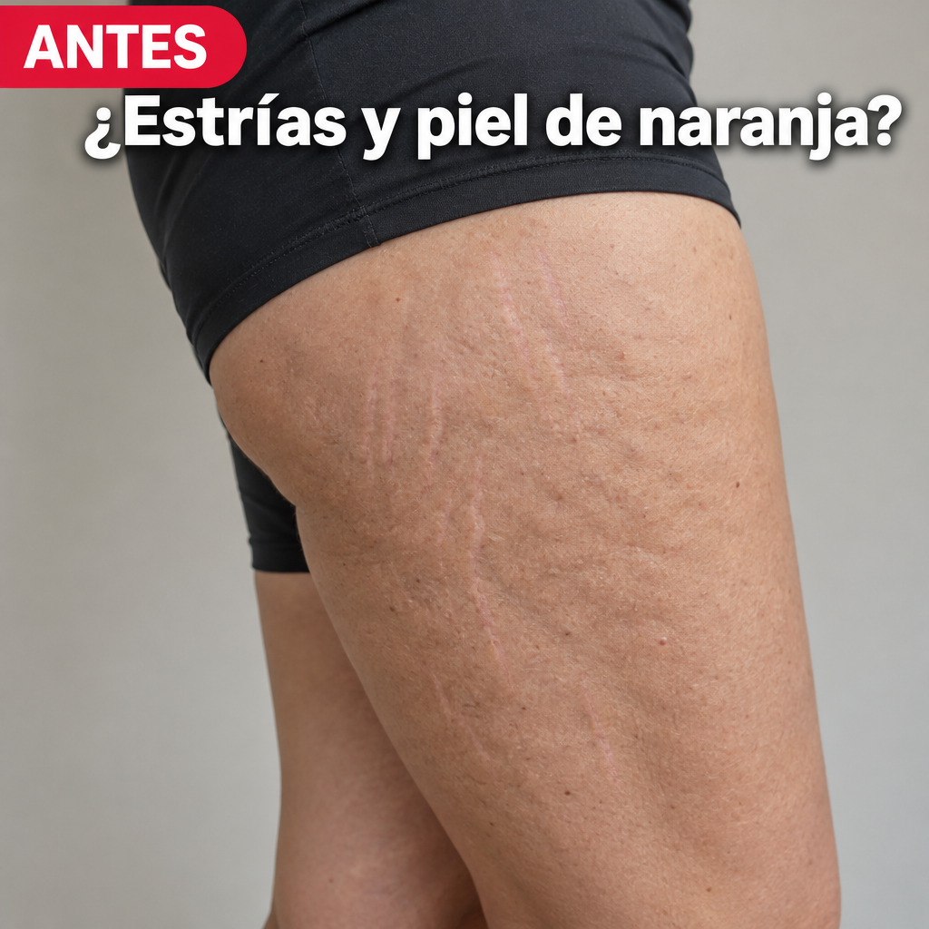 Antes: estrías y piel de naranja