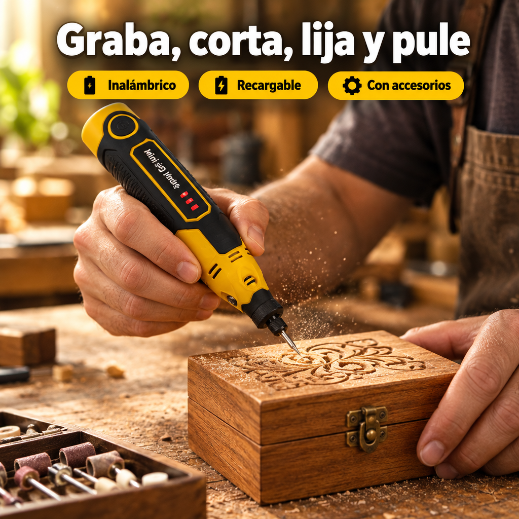 Minitorno inalámbrico 3.6V con accesorios