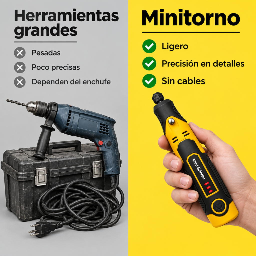 Herramientas grandes vs minitorno