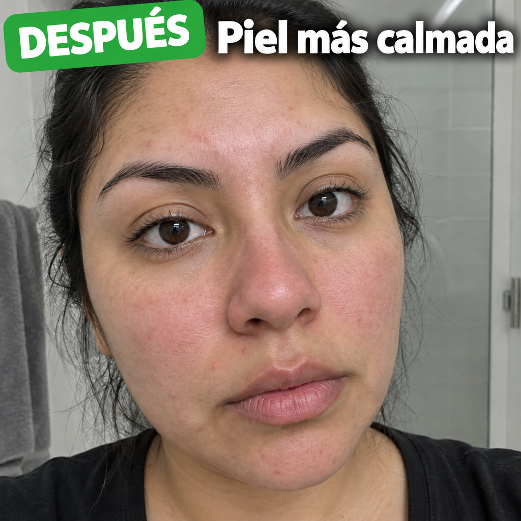 Después: piel más calmada