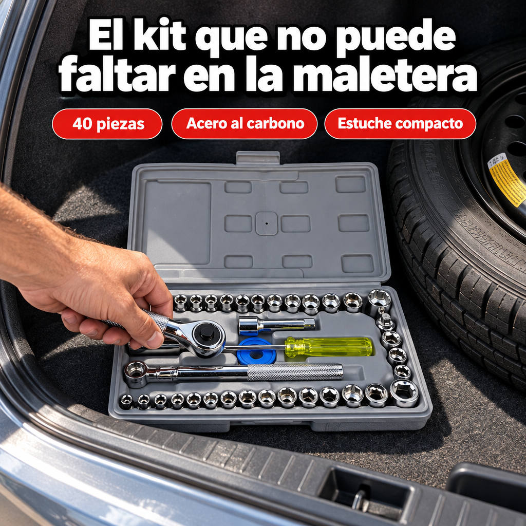 Juego de dados y llave de carraca 40 piezas