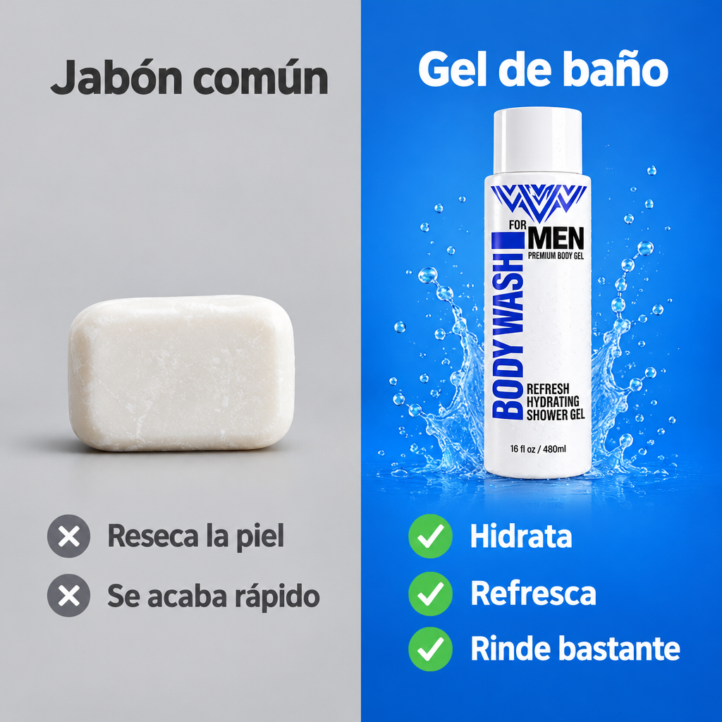 Jabón común vs gel de baño