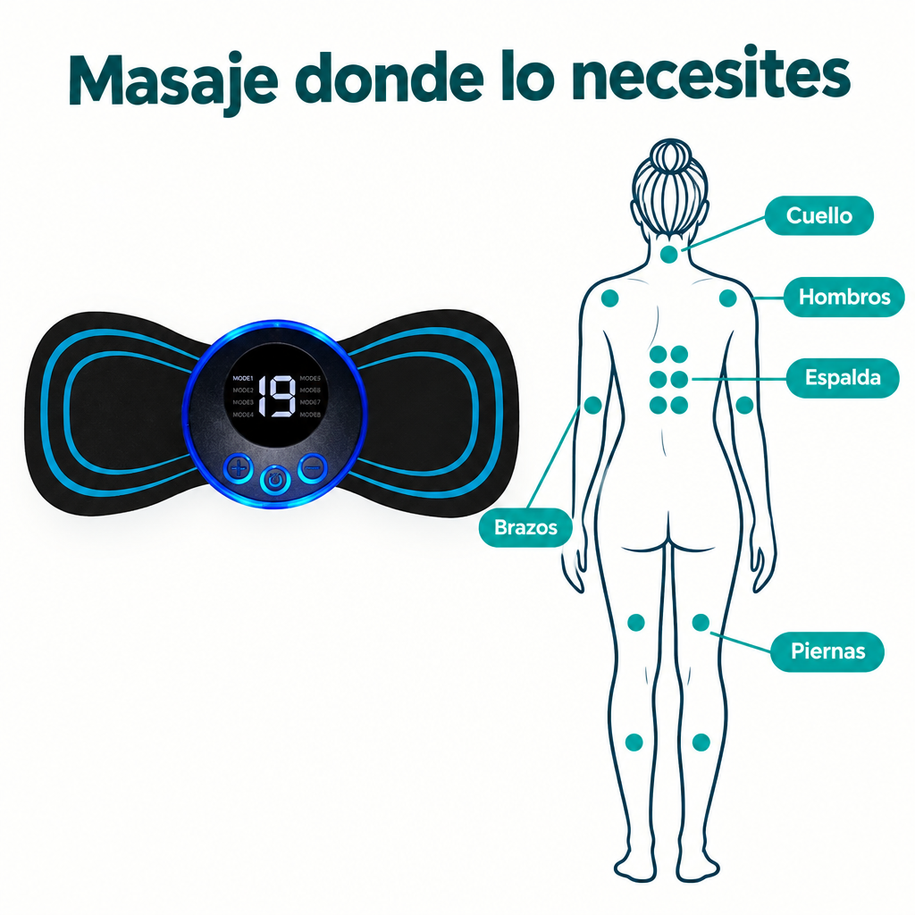 Cuello, espalda, hombros, brazos y piernas