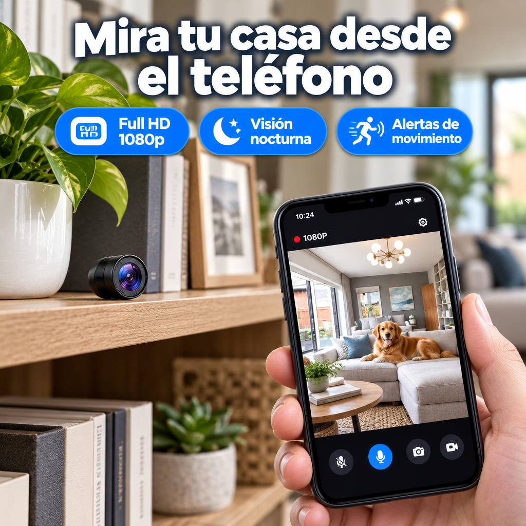 Mini cámara de seguridad WiFi 1080p